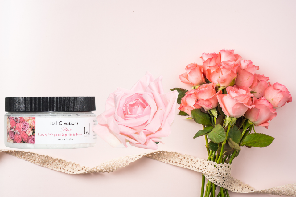 Exfoliante de azúcar batida de rosas